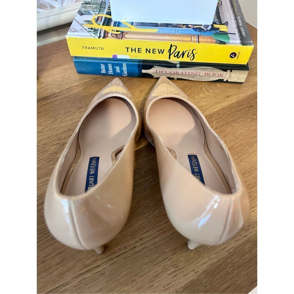 Stuart Weitzman Leigh 70 Patent Leather Adobe Pumps in Nude Size 6.5 - Picture 6 of 9